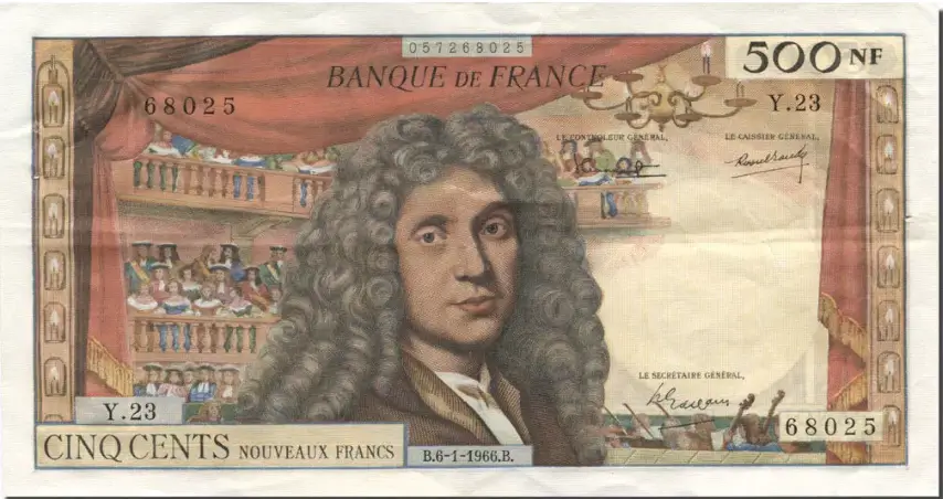 Billet de 500 francs Molière recto