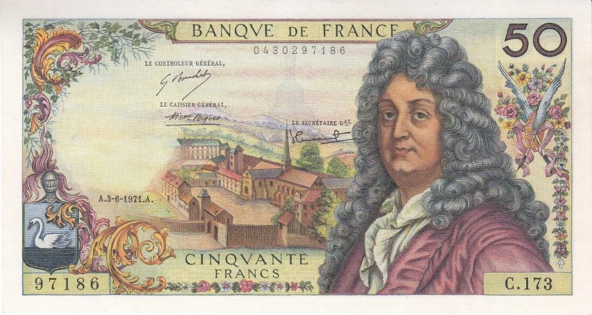 Billet de 50 francs Racine recto