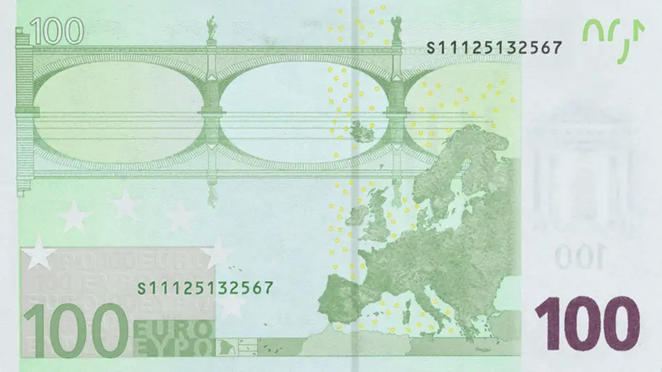 billet de 100 euros première série verso