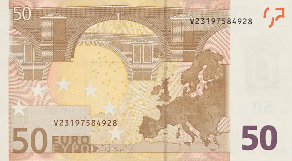 billet de 50 euros première série verso