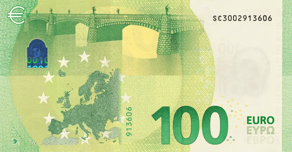 billet de 100 euros première série verso