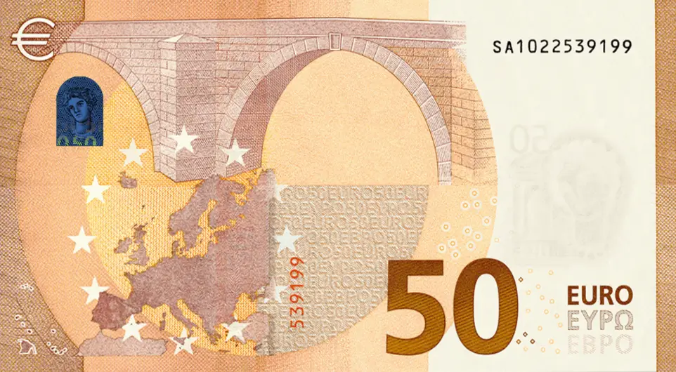 billet de 50 euros première série verso