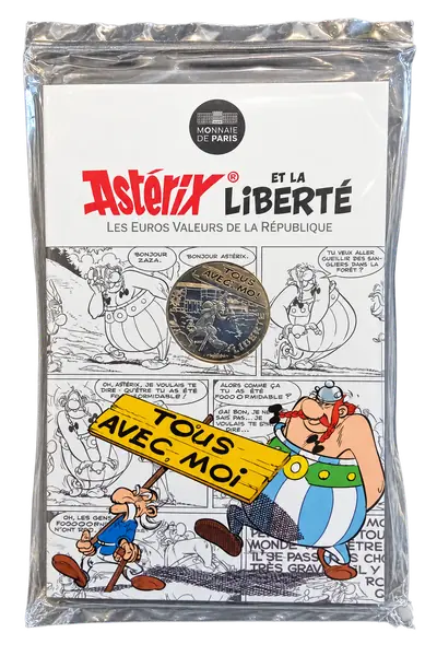 Coffret de collection des 24 pièces de 10 euros Astérix Valeurs de la République 2015