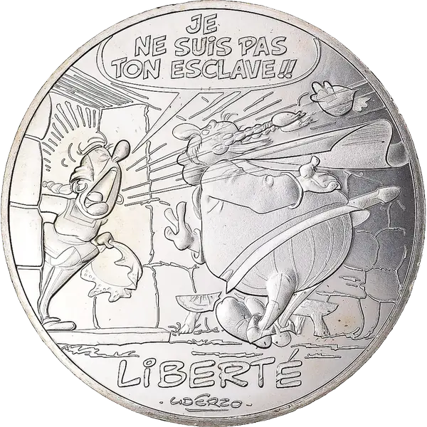 10 € Astérix Liberté — Bonemine face à Abraracourcix 2015 par Uderzo, série Valeurs de la République