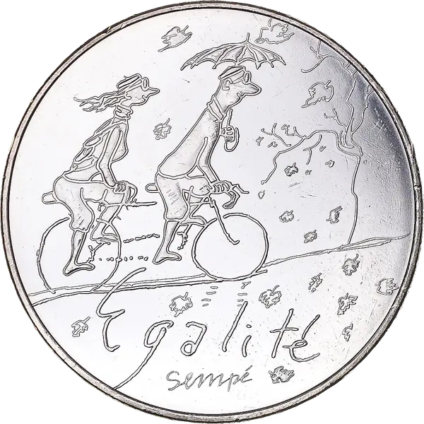 10 € Égalité — Automne 2014 par Sempé, série Valeurs de la République