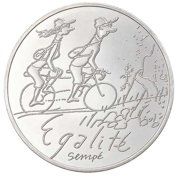 10 € Égalité — Printemps 2014 par Sempé, série Valeurs de la République